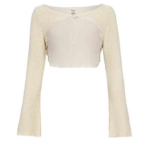 Montce Oat Texture Nia Long Sleeve Shrug - Picture 2 of 6